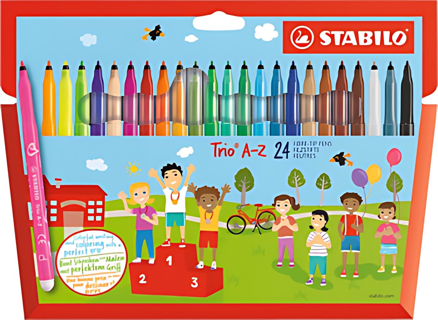 STABILO Feutre Trio A-Z, étui en carton de 24