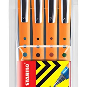 STABILO Stylo roller worker medium, étui de 4