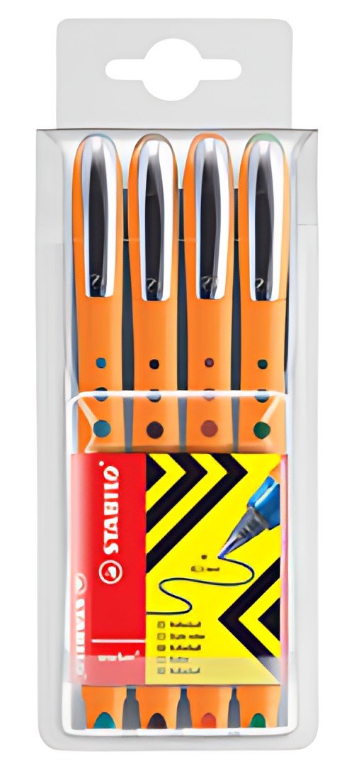 STABILO Stylo roller worker medium, étui de 4