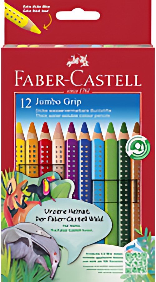 FABER-CASTELL Crayons de couleur JUMBO GRIP, étui de 12