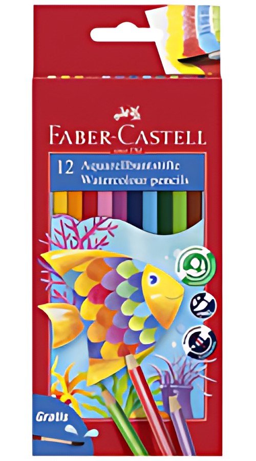 FABER-CASTELL Crayons de couleur KINDER-AQUARELL, étui de 12