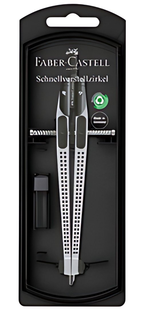FABER-CASTELL Compas à réglage rapide GRIP, argent