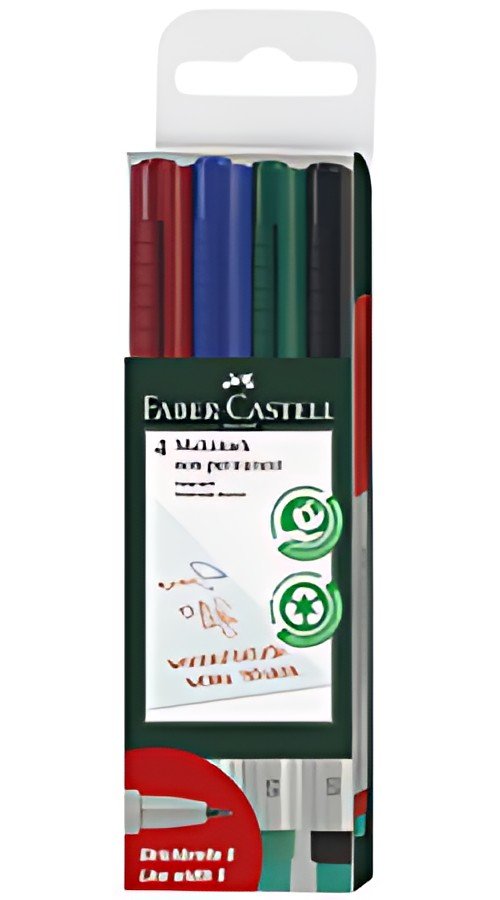 FABER-CASTELL Marqueur NonPermanent MULTIMARK M, étui de 4