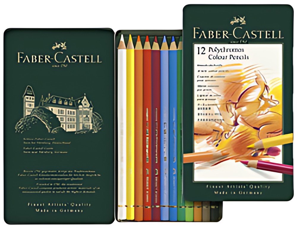 FABER-CASTELL Crayons de couleur POLYCHROMOS, étui en métal