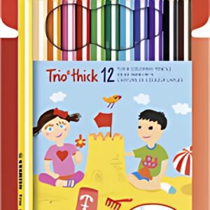 STABILO Crayon de couleur Trio long, corps large, étui de 12