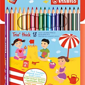 STABILO Crayon de couleur Trio long, corps large, étui de 18