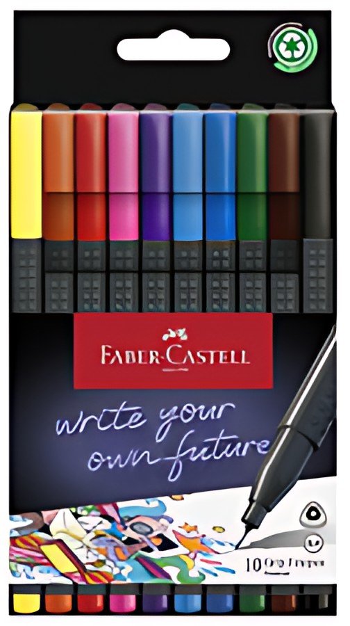 FABER-CASTELL Feutre pointe fine GRIP FINEPEN, étui de 10