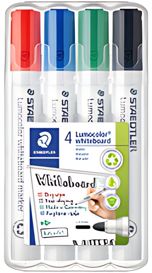 STAEDTLER Marqueur tableau blanc 351 Lumocolor, étui de 4