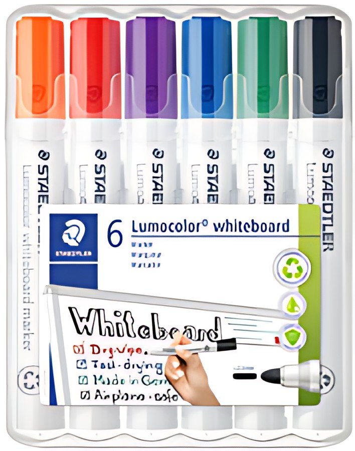 STAEDTLER Marqueur tableau blanc 351 Lumocolor, étui de 6