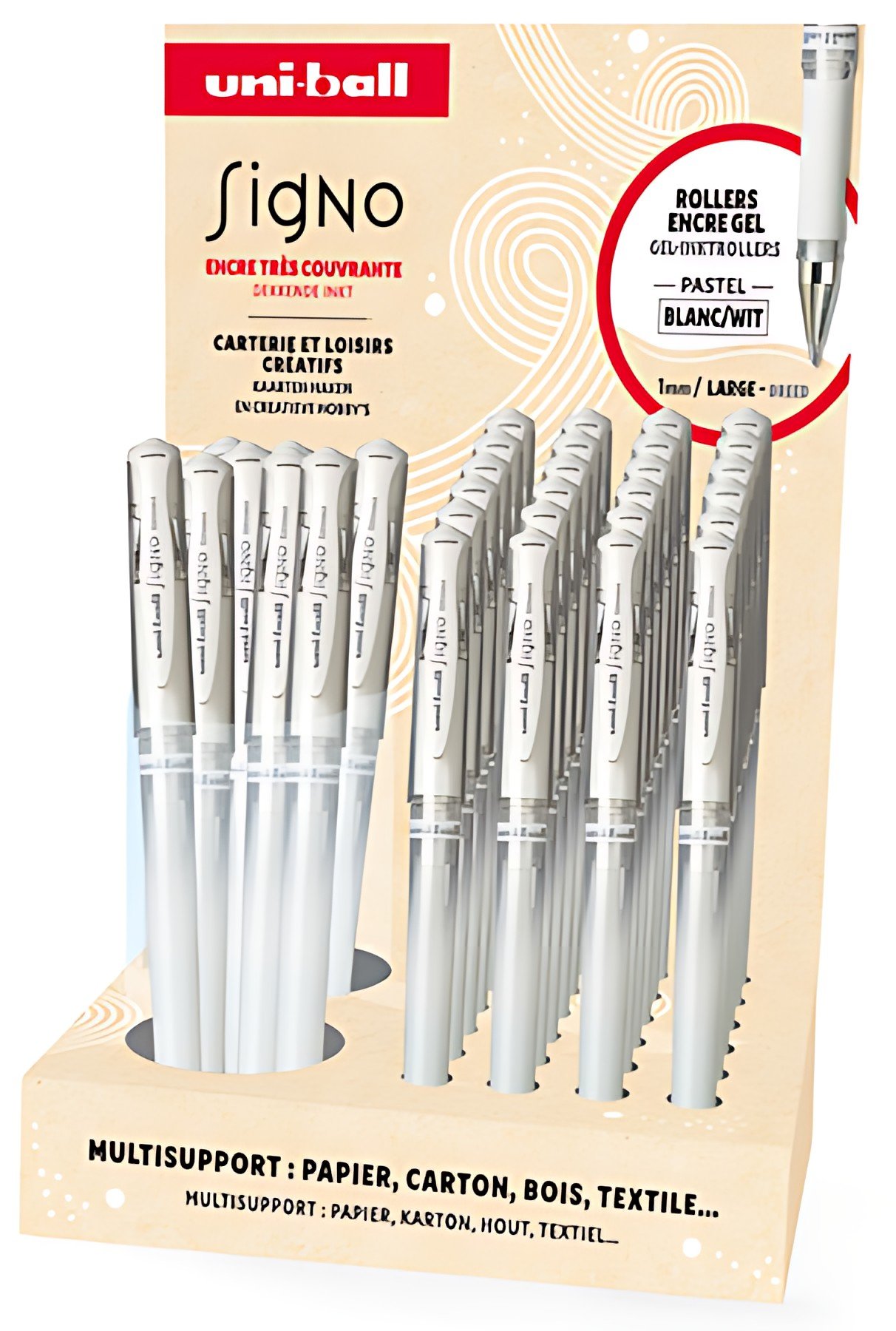 uni-ball Stylo roller encre gel SIGNO UM153, par 36, blanc