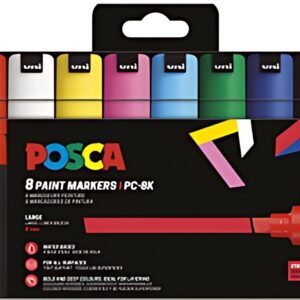 POSCA Marqueur à pigment PC-8K, étui de 8, assorti