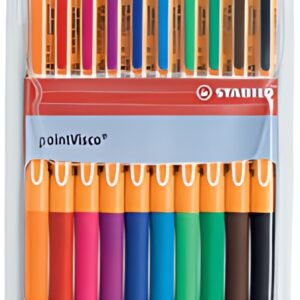 STABILO Stylo à encre gel pointVisco, étui plastique de 10