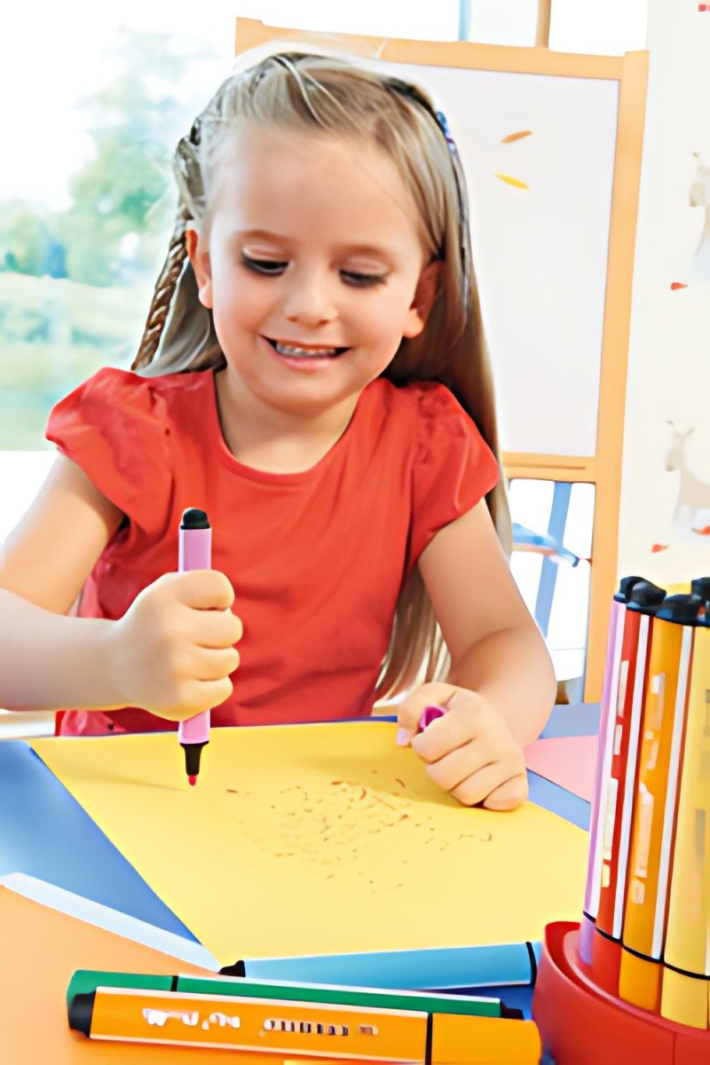 STABILO Stylo feutre Trio Scribbi, bleu