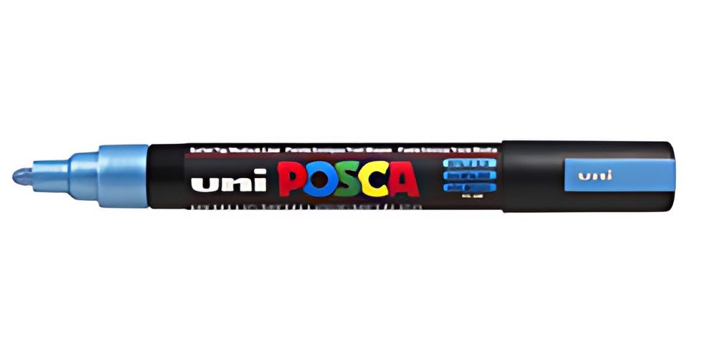 POSCA Marqueur à pigment PC-5M, bleu métallique