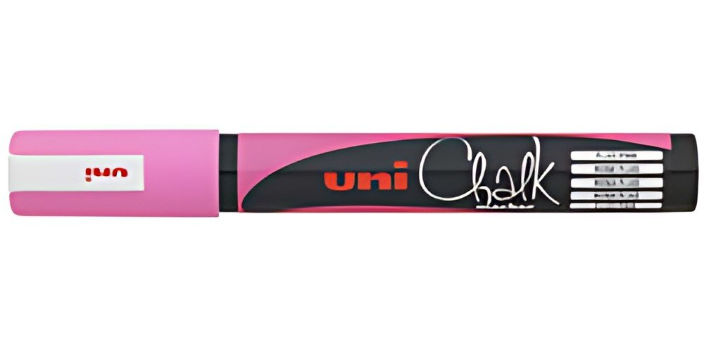 uni-ball Marqueur craie Chalk marker PWE5M, rose fluo