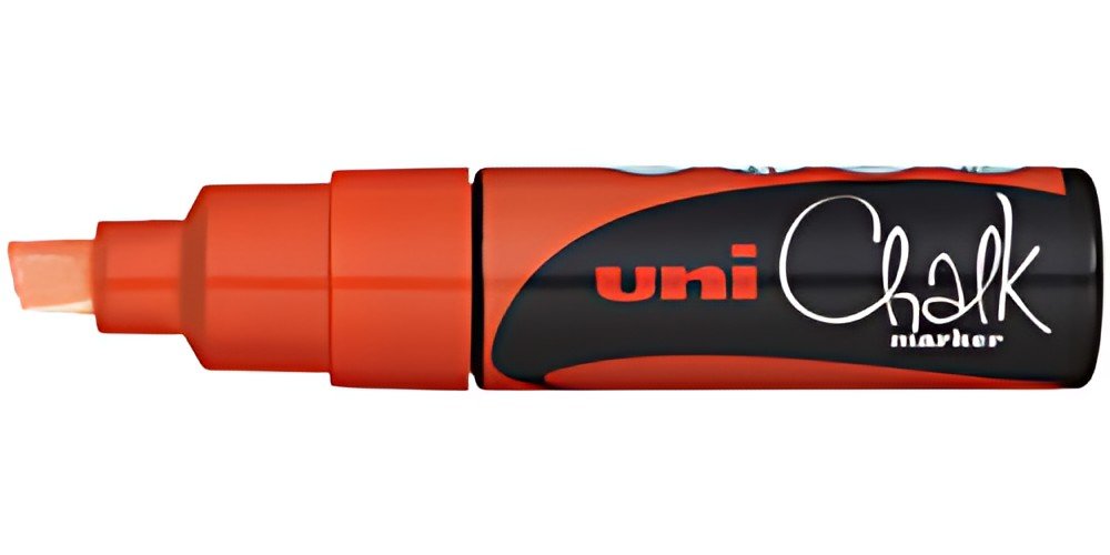 uni-ball Marqueur craie Chalk marker PWE8K, orange fluo