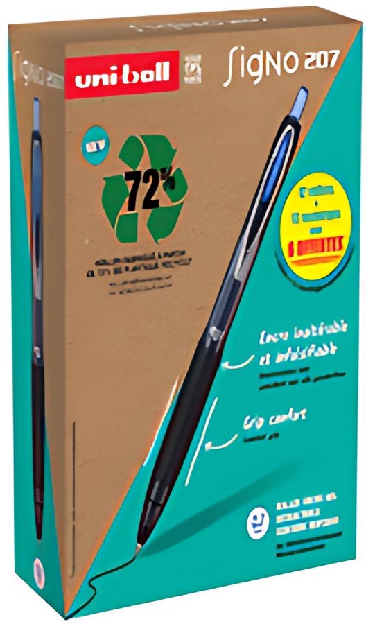 uni-ball Stylo roller encre gel SIGNO 207E, VALUE PACK, bleu