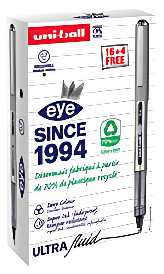uni-ball Stylo roller eye fine UB157E, VALUE PACK, noir