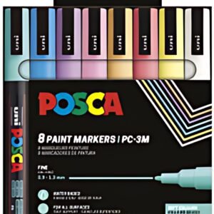 POSCA Marqueur à pigment PC-3M, étui de 8, couleurs douces
