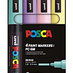 POSCA Marqueur à pigment PC-5M, étui de 4, couleurs douces