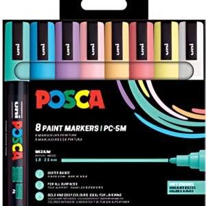 POSCA Marqueur à pigment PC-5M, étui de 8, couleurs douces