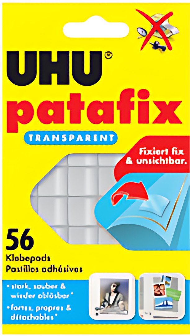UHU Pastilles adhésives patafix, détachable, transparent