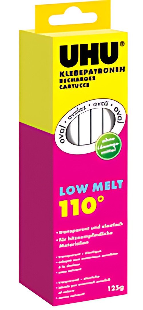 UHU Recharde de colle Low Melt, 125 g, transparent