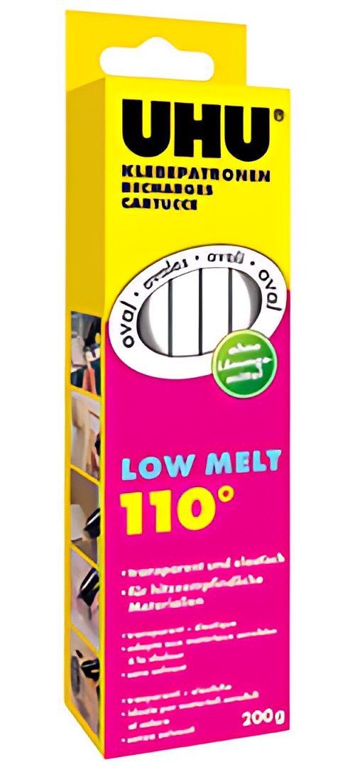 UHU Recharge de colle Low Melt, 200 g, transparent