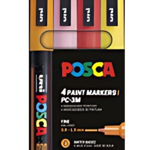 POSCA Marqueur à pigment PC-3ML pailleté, étui de 4, assorti