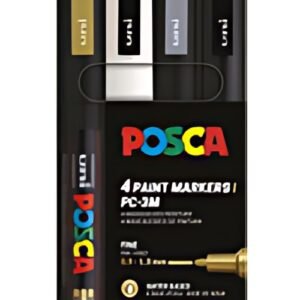 POSCA Marqueur à pigment PC-3M, étui de 4, assorti
