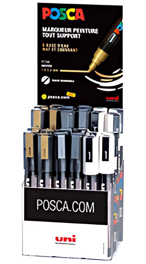 POSCA Marqueur à pigment PC-5M, présentoir de 36
