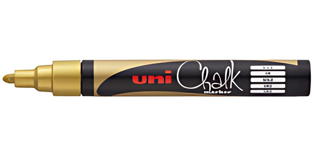 uni-ball Marqueur craie Chalk marker PWE5M, or