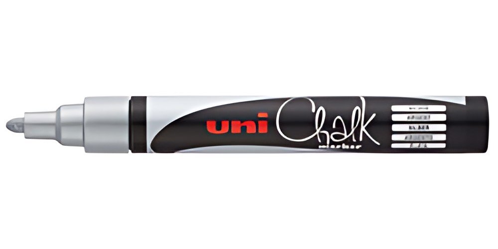 uni-ball Marqueur craie Chalk marker PWE5M, argent