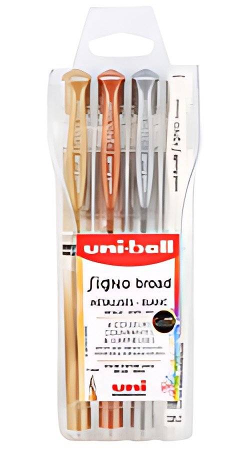 uni-ball Stylo roller à encre gel SIGNO broad UM-153, étui