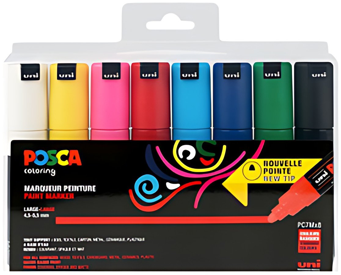 POSCA Marqueur à pigment PC-7M, étui de 8