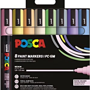 POSCA Marqueur à pigment PC-5M, étui de 8, couleurs pastel