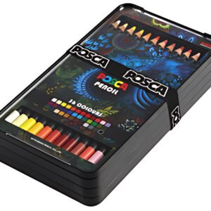 POSCA Crayons de couleur PENCIL KPE200, étui de 36