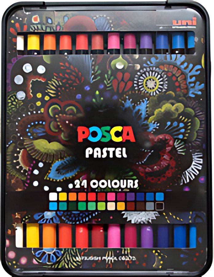 POSCA Crayon de cire PASTEL KPA100, étui de 24