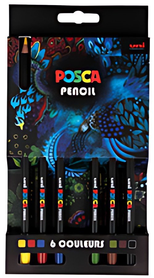 POSCA Crayons de couleur PENCIL KPE200, étui carton de 6