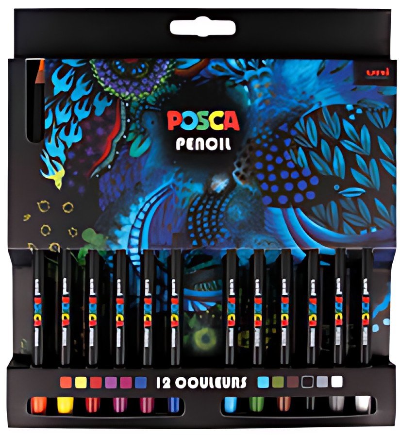 POSCA Crayons de couleur PENCIL KPE200, étui carton de 12