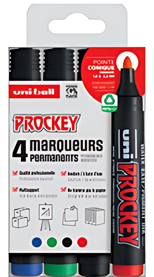 uni-ball Marqueur permanent PROCKEY PM122/4 PF, set de 4