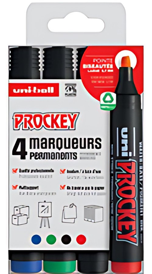 uni-ball Marqueur permanent PROCKEY PM126/4 PF, set de 4
