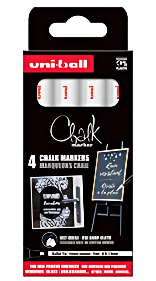 uni-ball Marqueur craie Chalk marker PWE3MS/4 PF, étui de 4
