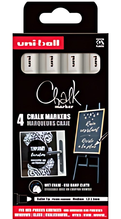uni-ball Marqueur craie Chalk marker PWE5M/4 PF, étui de 4