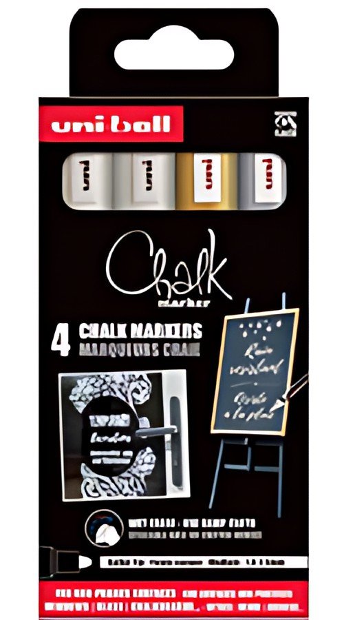 uni-ball Marqueur craie Chalk marker PWE5M/4 PF, étui de 4