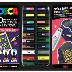 POSCA Marqueur à pigment "GROOVY COLOURS", mallette métal