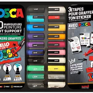 POSCA Marqueur à pigment "STICKERS GRAFFITI", mallette métal