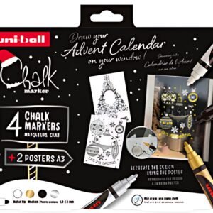 uni-ball Marqueur craie Chalk marker, coffret Noël SCANDI