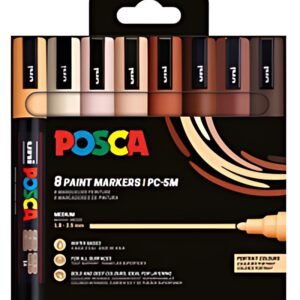 POSCA Marqueur à pigment PC-5M, étui de 8, couleurs portrait