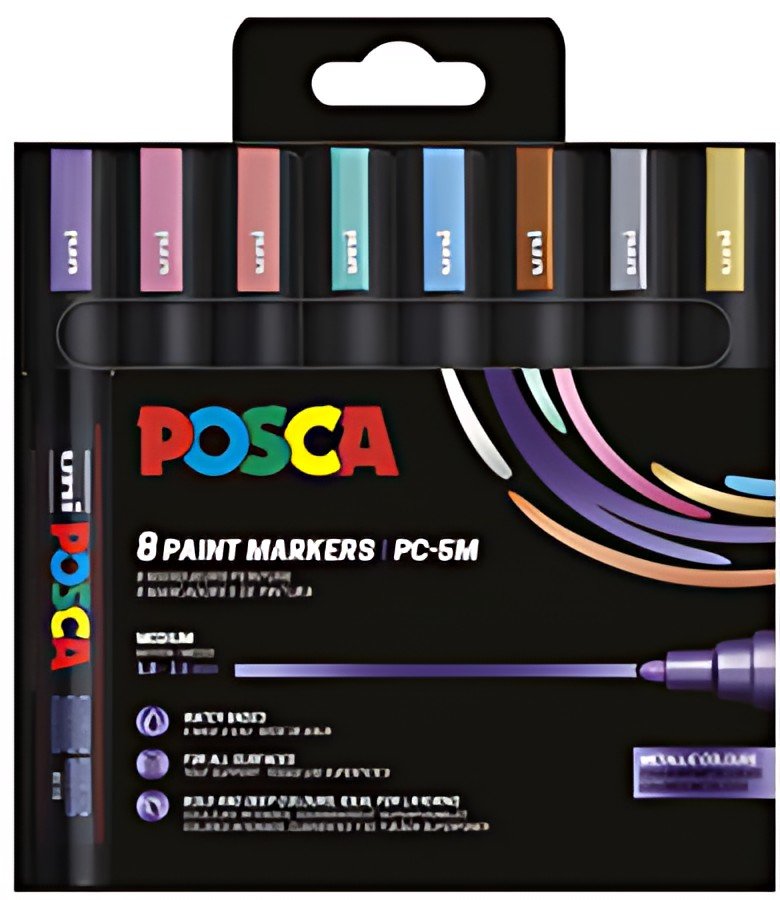 POSCA Marqueur à pigment PC-5M, étui de 8, couleurs vertes